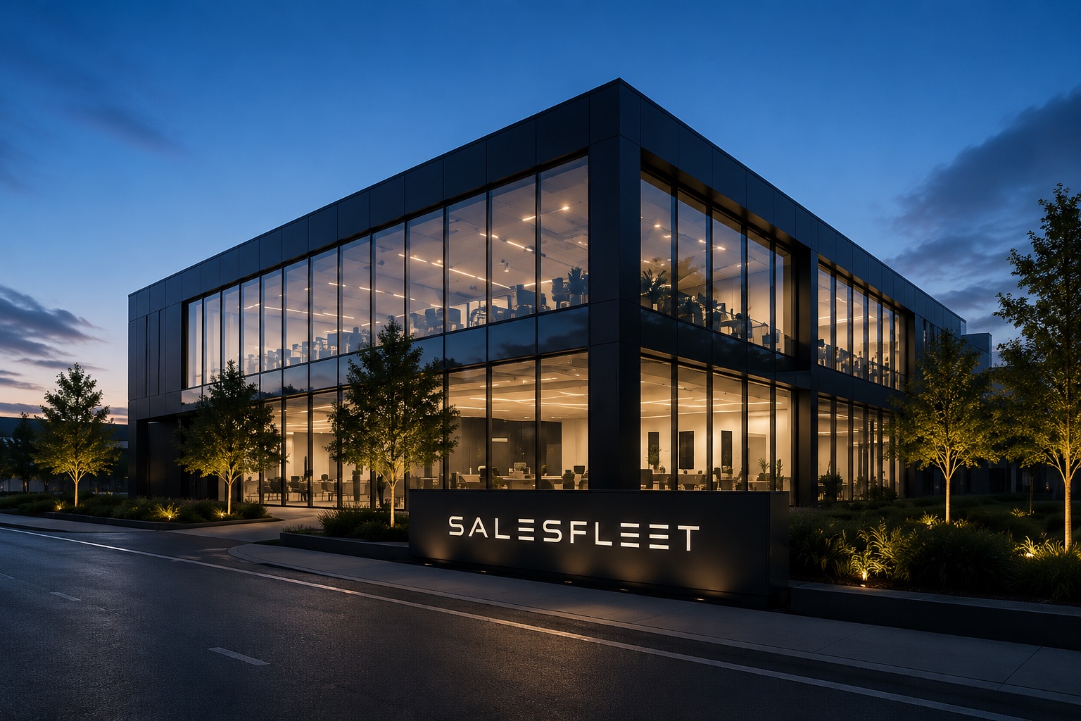 Salesfleet HQ at dusk